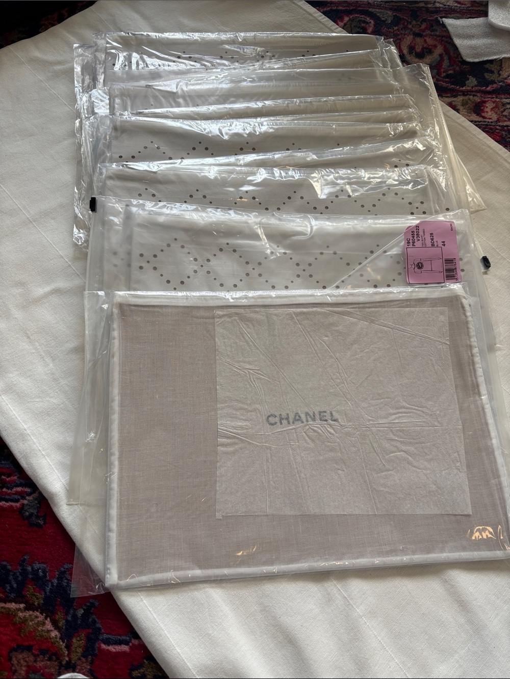 CHANEL Ivory Logo Dust Bags